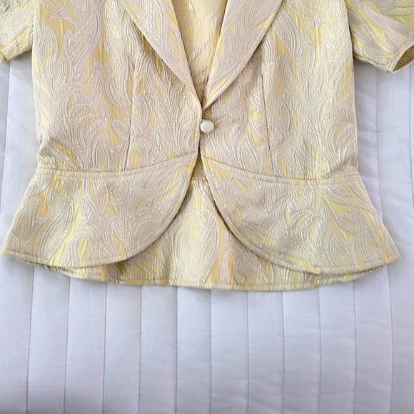 Jacquard Floral Single Button Blazer Jacket Vintage #SALE - Picture 8 of 8